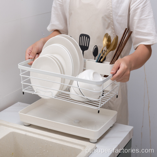 Rack de secagem de pratos de cozinha de aço inoxidável